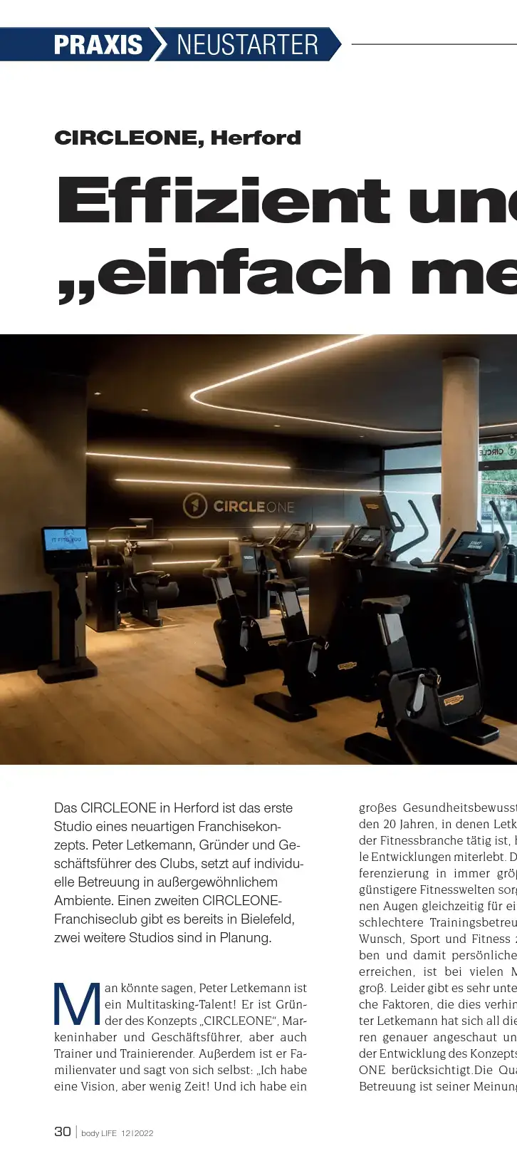 Zeitungsartikel: Effizient und „einfach mehr“ (body LIFE)